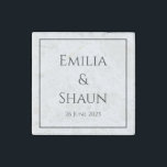 Elegant Personalised Marble Magnet Wedding Favour<br><div class="desc">This Elegant Personalised Marble Magnet Wedding Favour is a thoughtful wedding favour for your guests or for the parents of the bride, bridesmaids or groomsmen. It also works as an anniversary gift or gift for the newlyweds. Featuring a classy, sophisticated and timeless design that can be personalised to suit your...</div>
