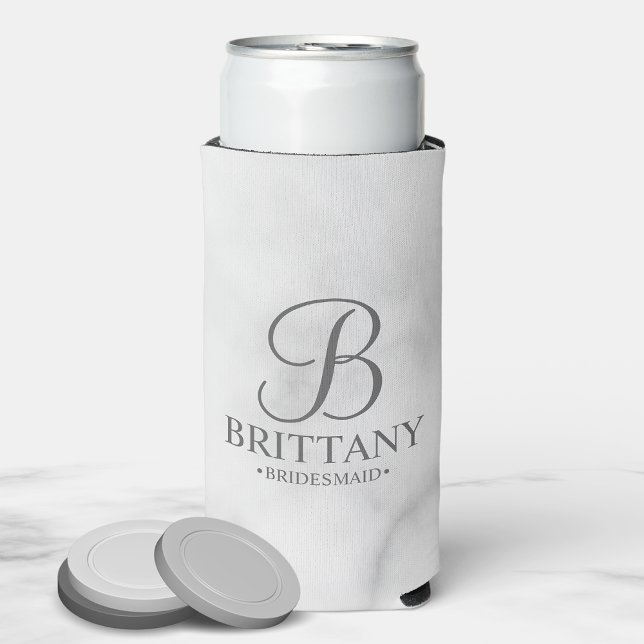 Elegant Personalised Monogram Bridesmaid Seltzer C Seltzer Can Cooler (Creator Uploaded)