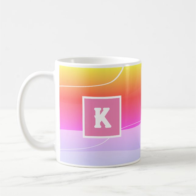 Elegant  Personalised Monogram Initial Coffee Mug (Left)