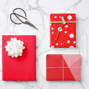 Elegant Personalised Monogram Name Bright Red Gift Wrapping Paper Sheet