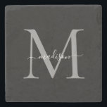 Elegant Personalised Monogram & Name Stone Coaster<br><div class="desc">Add a touch of sophistication to your home with this Elegant Personalised Monogram Script Name Stone Coaster. Perfect for any occasion, this coaster combines functionality with a personalised flair, making it a beautiful addition to your coffee table, bar, or office space. Crafted from high-quality stone, it offers a durable surface...</div>