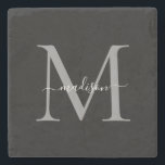 Elegant Personalised Monogram & Name Stone Coaster<br><div class="desc">Add a touch of sophistication to your home with this Elegant Personalised Monogram Script Name Stone Coaster. Perfect for any occasion, this coaster combines functionality with a personalised flair, making it a beautiful addition to your coffee table, bar, or office space. Crafted from high-quality stone, it offers a durable surface...</div>