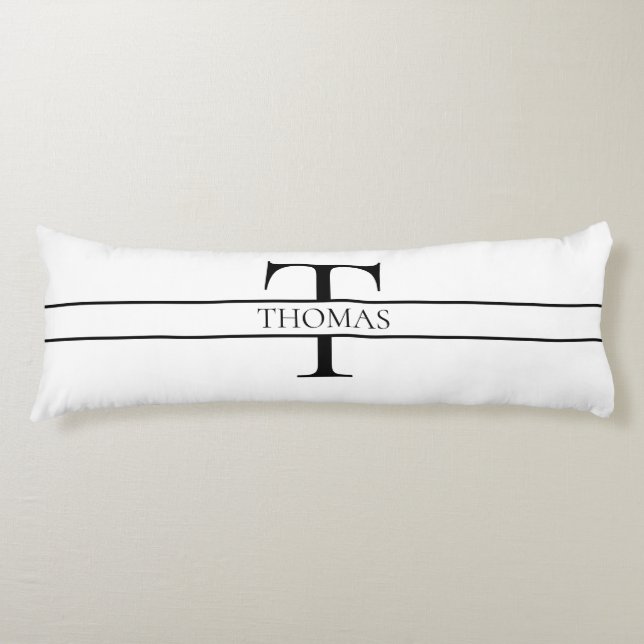 Elegant Personalised Monogrammed Custom Name Body Cushion (Front)