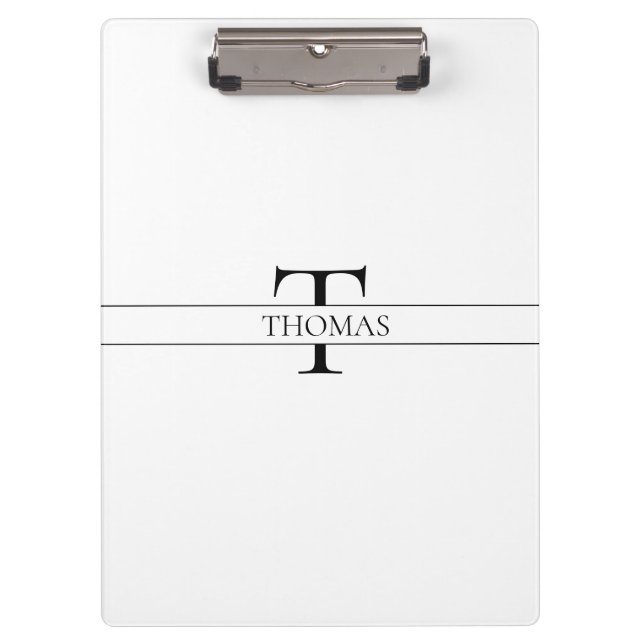 Elegant Personalised Monogrammed Custom Name Clipboard (Front)