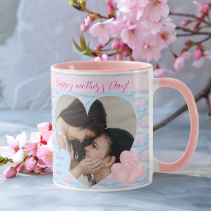 Elegant Personalised Mother’s Day Heart Photo  Mug