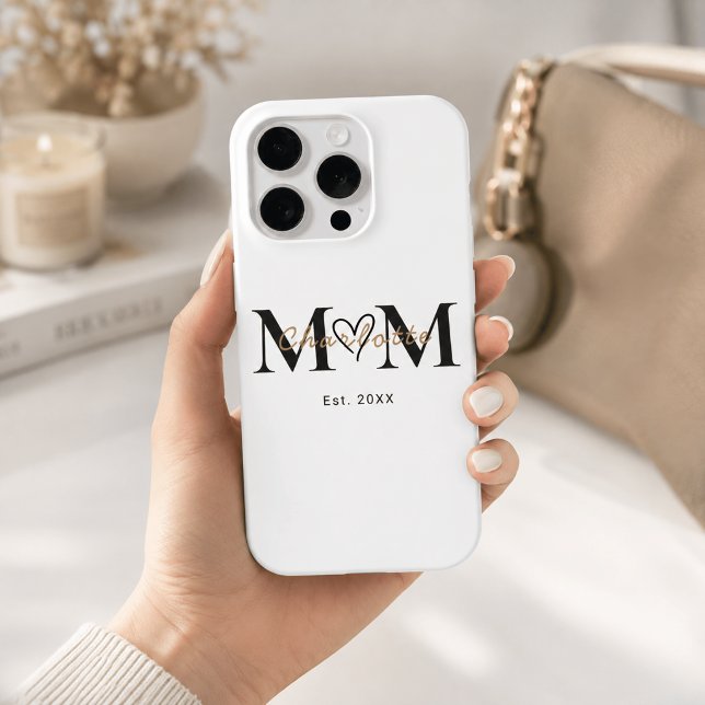 Elegant Personalised Mum Name Est Year Phone Case (Creator Uploaded)