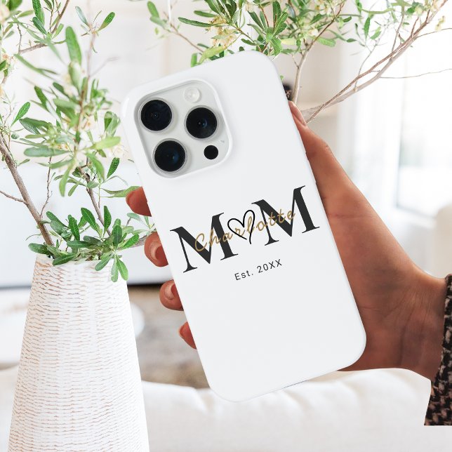 Elegant Personalised Mum Name Est Year Phone Case (Creator Uploaded)