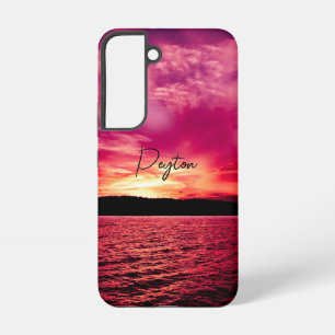 Elegant Personalised Name Dusk Sunset Water Samsung Galaxy Case