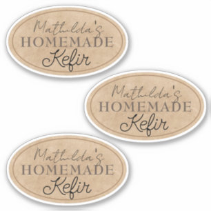    Elegant Personalised Name Homemade Kefir Labels