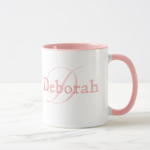 Elegant Personalised Name Monogram Pink Mug