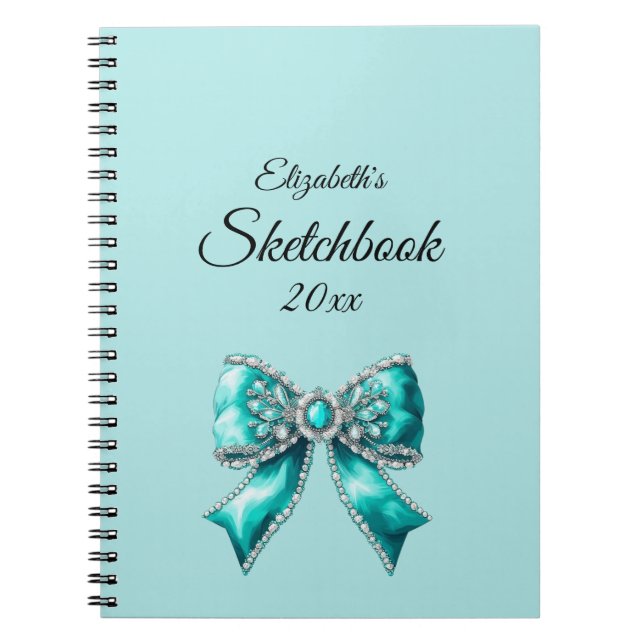 Elegant Personalised Name Notebook with Bow (Front)