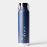 Elegant Personalised Name Script Water Bottle<br><div class="desc">Stay hydrated in style with this Elegant Personalised Name Script Water Bottle. Featuring a sophisticated, hand-written cursive font on a clean matte navy finish, this thermal bottle is designed for the modern minimalist. Its "human-centred" design makes it a thoughtful, high-end gift for bridesmaids, birthdays, or your own daily routine. Keeps...</div>