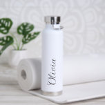 Elegant Personalised Name Script Water Bottle<br><div class="desc">Stay hydrated in style with this Elegant Personalised Name Script Water Bottle. Featuring a sophisticated, hand-written cursive font on a clean matte white finish, this thermal bottle is designed for the modern minimalist. Its "human-centred" design makes it a thoughtful, high-end gift for bridesmaids, birthdays, or your own daily routine. Keeps...</div>
