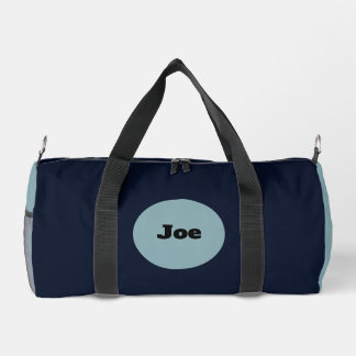Elegant personalised navy blue duffle bag
