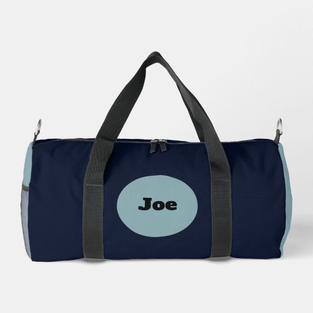 Elegant personalised navy blue duffle bag (Back)