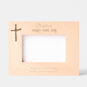 Elegant Personalised Palm Cross Baptism Religious Etched Frames