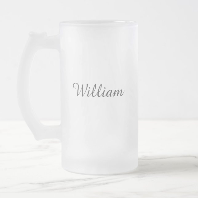 Elegant Personalised Petal Press Co Frosted Glass  Frosted Glass Beer Mug (Left)