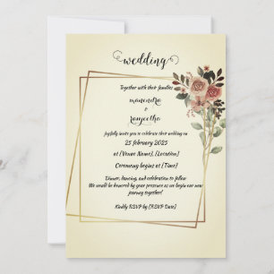 Elegant Personalised Photo Wedding Invitation Card