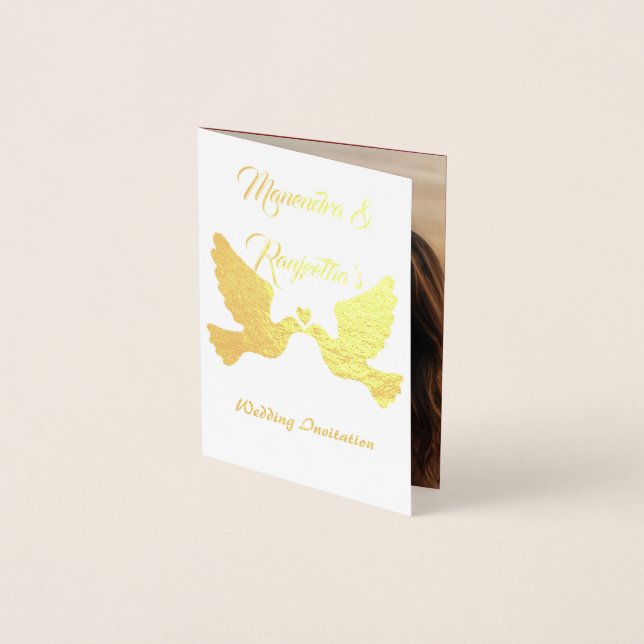 Elegant Personalised Photo Wedding Invitation Card (Front)