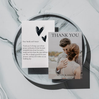 Elegant Personalised Photo Wedding Thank You Card