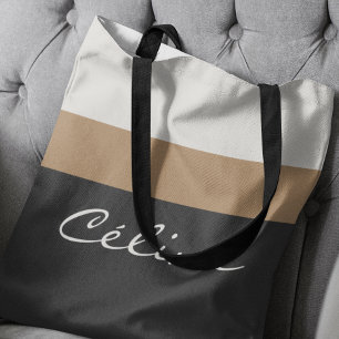 Elegant Personalised Premium Stripe Design  Tote Bag