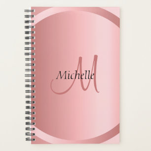 Elegant Personalised Rose Gold Monogram Modern Planner