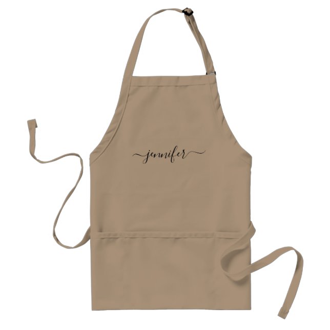 Elegant personalised script name standard apron (Front)