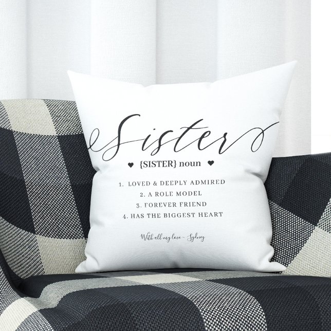 Elegant Personalised Sister Definition Keepsake Cushion (Creator Uploaded)