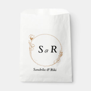 elegant personalised soy wax candle with floral  favour bags