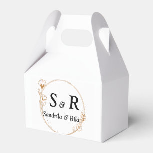 elegant personalised soy wax candle with floral favour box