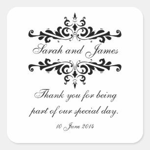 Elegant Personalised Thank You Wedding Stickers