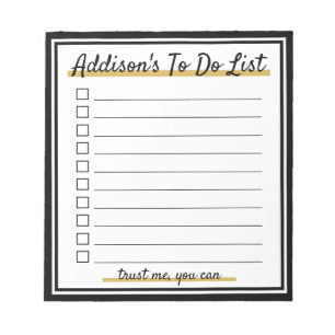 Elegant Personalised To do list Notepad