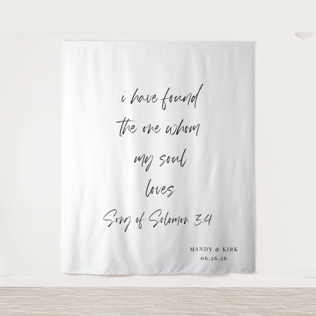 Elegant Personalised Wedding Backdrop Banner Tapestry (Front)
