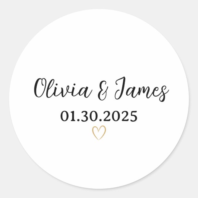 Elegant Personalised Wedding Couple Name Labels  (Front)