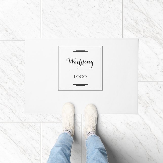 Elegant Personalised Wedding  Custom Modern Gift Doormat (Indoor)