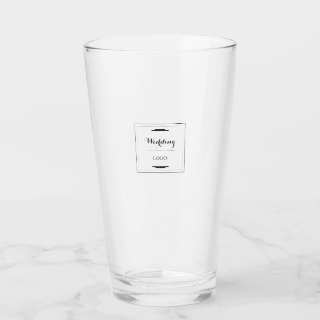 Elegant Personalised Wedding  Custom Modern Gift Glass (Front)