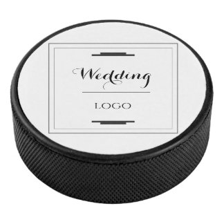 Elegant Personalised Wedding  Custom Modern Gift Hockey Puck