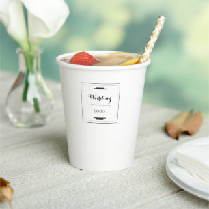Elegant Personalised Wedding  Custom Modern Gift Paper Cups
