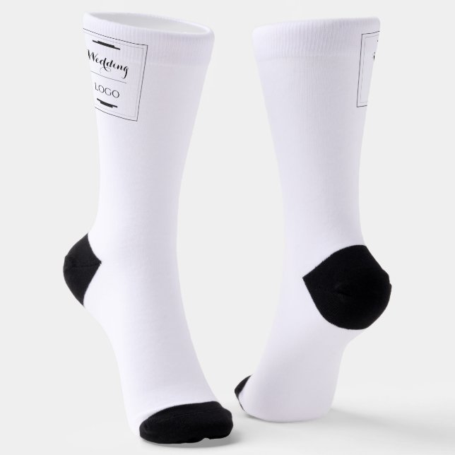 Elegant Personalised Wedding  Custom Modern Gift Socks (Angled)