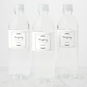 Elegant Personalised Wedding  Custom Modern Gift Water Bottle Label