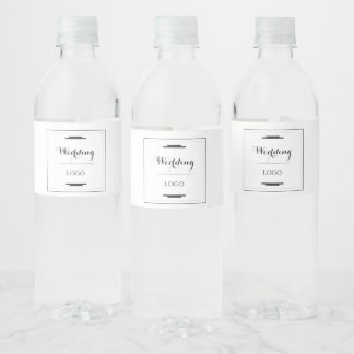 Elegant Personalised Wedding  Custom Modern Gift Water Bottle Label