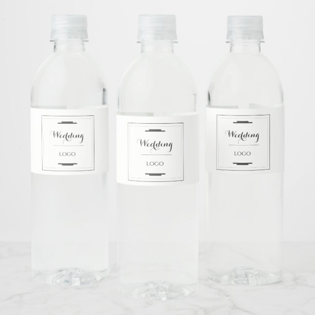 Elegant Personalised Wedding  Custom Modern Gift Water Bottle Label (Bottles)