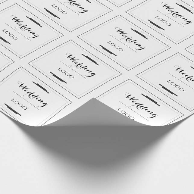 Elegant Personalised Wedding  Custom Modern Gift Wrapping Paper (Corner)