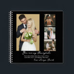 Elegant Personalised Wedding Day Photo Collage  Notebook<br><div class="desc">Elegant Personalised Wedding Day Photo Collage Throw Pillow</div>