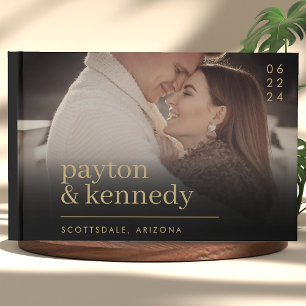 Elegant Personalised With Name And Photo Wedding Guest Book