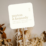 Elegant Personalised With Name Wedding Plan Event Square Sticker<br><div class="desc">Introducing our Elegant Personalised With Name Wedding Plan Event Square Sticker, designed to add a touch of sophistication and personalisation to your wedding decor. Crafted in a timeless colour palette of gold and cream, these stickers exude elegance and class, perfect for enhancing your wedding stationery and decor. These square stickers...</div>