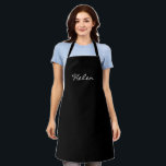 Elegant Personalised Women's Kitchen Dining Apron<br><div class="desc">Feel free to personalise this elegant black women's kitchen dining apron. Edit options are available.</div>
