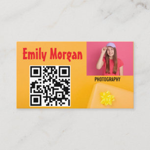 Elegant Personalised Yellow and Orange Rebbon Business Card