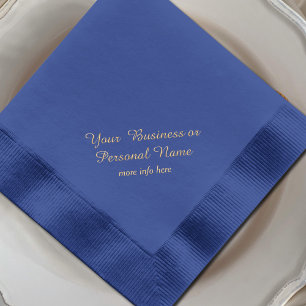 elegant personalized blue  foil napkins