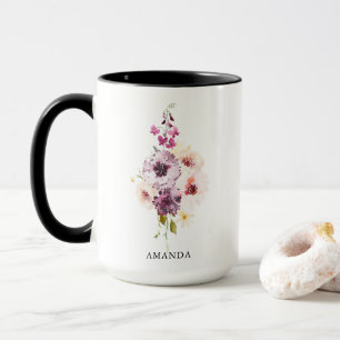 Elegant Personalized Coffee Mug – Watercolor